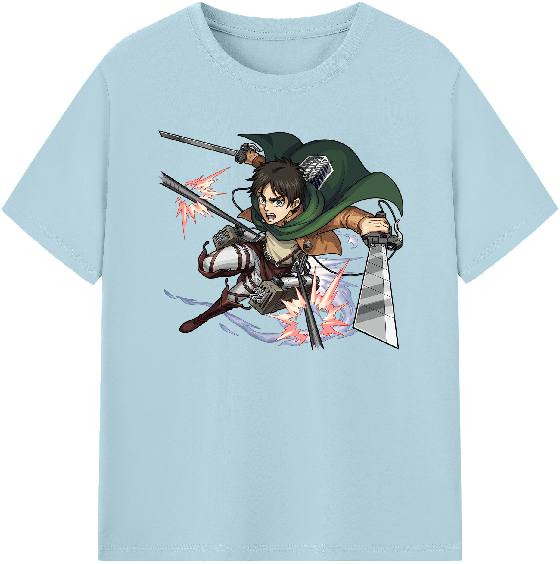 （画像用） 進撃の巨人 エレン･イェーガー Attack on Titan Eren Jäger 綿100％半袖Tシャツ（フロントプリント）